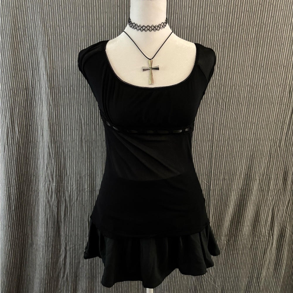 Mesh SHEIN babydoll tie top
